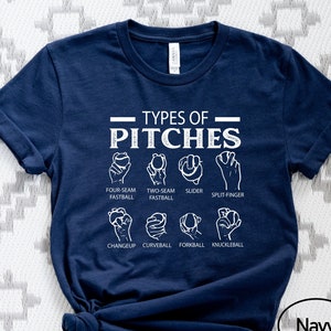 Types of Pitches Baseball T-Shirt, Cool Baseball Shirt, Baseball Fan Shirt, Love Baseball T-Shirt, Baseball Lover Mom Gift Tee