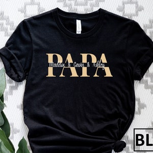 Custom Papa Shirt, Papa T-shirt, Custom Papa Shirt With Kids Names, Personalized Grandpa Tee, Father&#39;s Day for Papa Tee