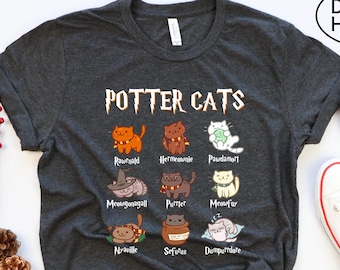 Potter Cats T-Shirt, Funny Kitten Shirt, Animal Lover Gift