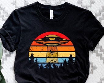 Funny Alien Bigfoot UFO T-Shirt: Bella Canvas Unisex Tee