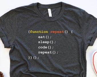 Eat Sleep Code Repeat T-shirt, Coder Shirt, Programmer Shirt, Software Engineer Seo Gift Tee