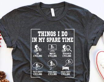 Camiseta divertida de ciclismo: Cosas que hago en mi tiempo libre