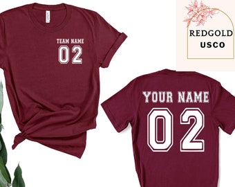 Custom Sports Team T-Shirt: Personalized Name & Number Tee