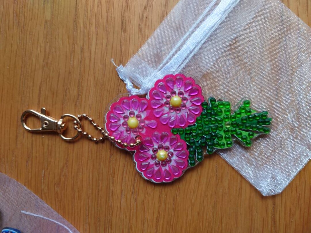 Netted Crystal Key Rings Crystal Art Key Rings - Etsy