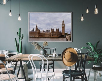 London Big Ben Print, London Wall Art Poster, Big Ben Tower, England UK Landmarks Architecture Photo Gallery, Printable Wall Art, Travel Art