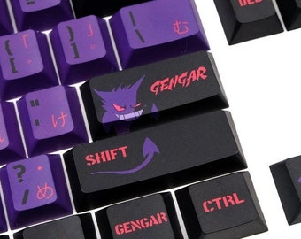 Gengar 142 keys DYE-SuB Keycap Set| Cherry Profile MX Switch| Keycaps Artisan | Keycaps set | keycaps anime | keycaps cute