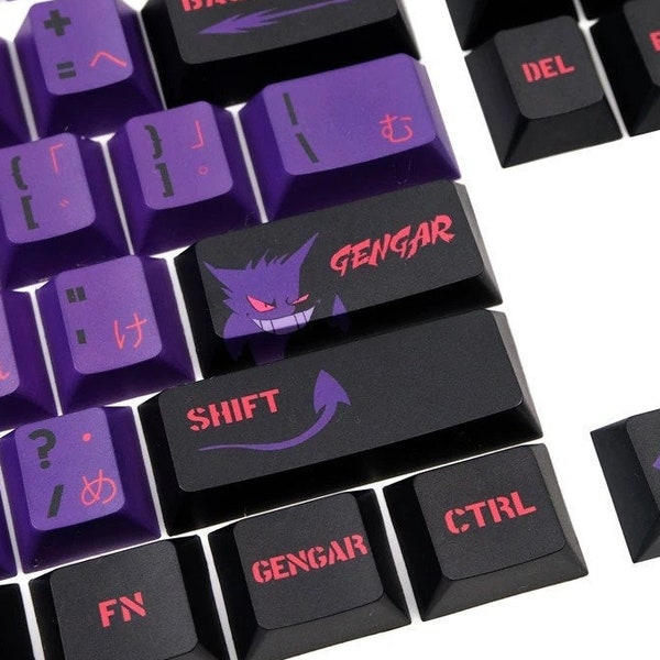 Gengar 142 tasti DYE-SuB Keycap Set/ Cherry Profile MX Switch/ Keycaps Artisan / Keycaps set / keycaps anime / keycaps cute