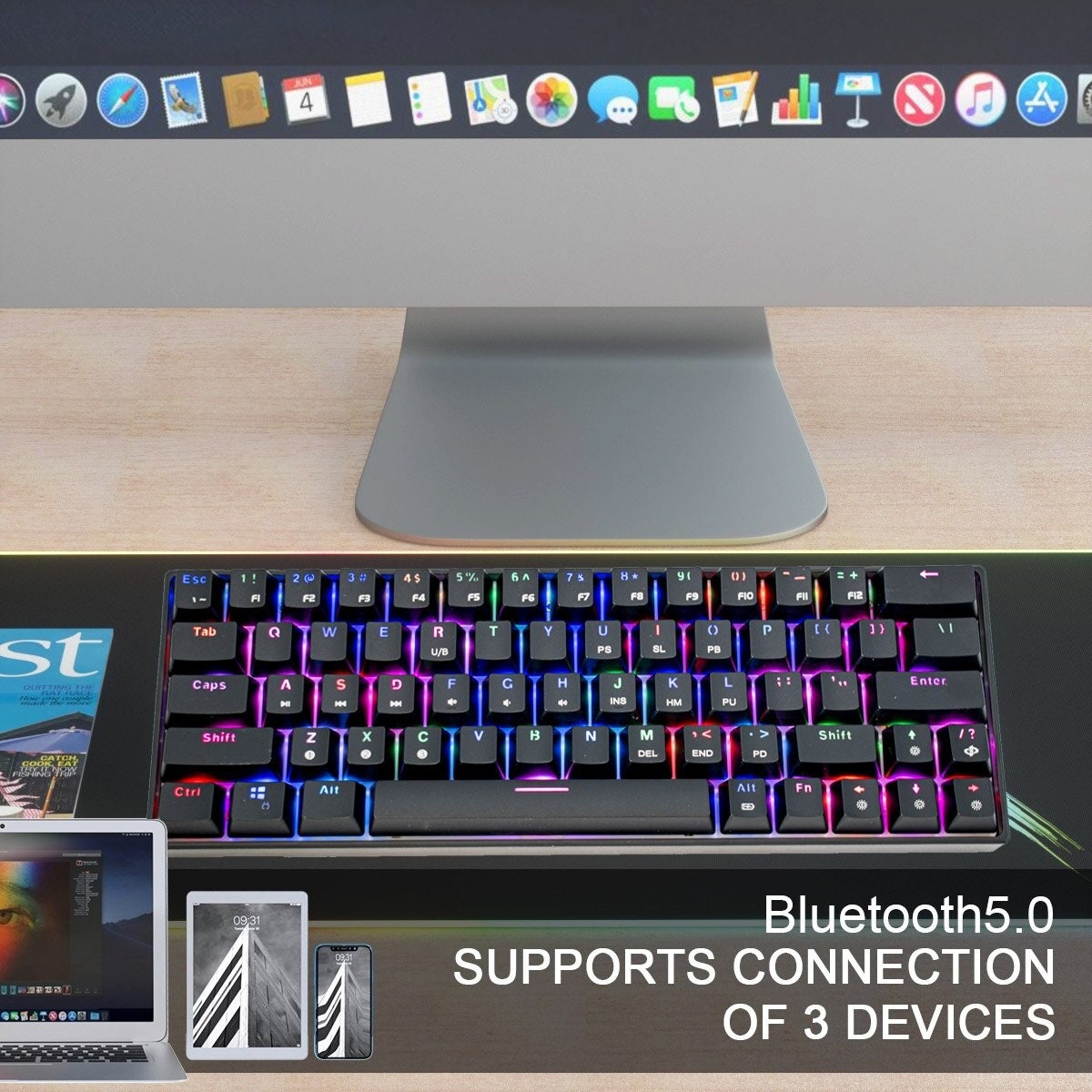 Full 63 Key Wireless Keyboard Wired and Wireless Duo Mode Etsy