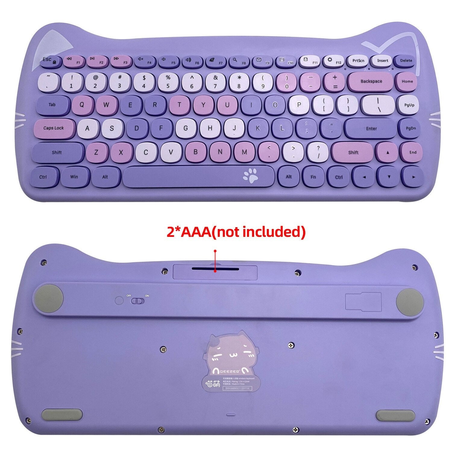 Cat Ear Wireless Keyboard Mouse Bundle Set Cute Office Etsy