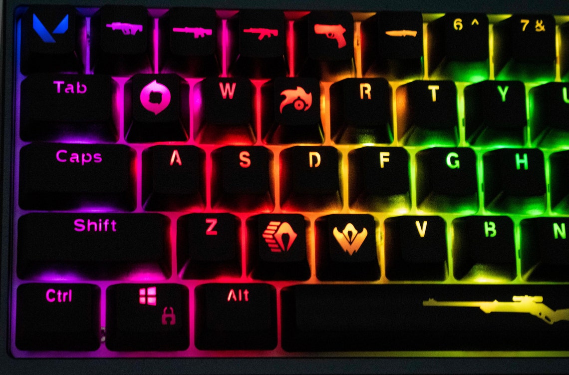 Valorant Agents Laser Engraving Keycap Set Backlit OEM Etsy