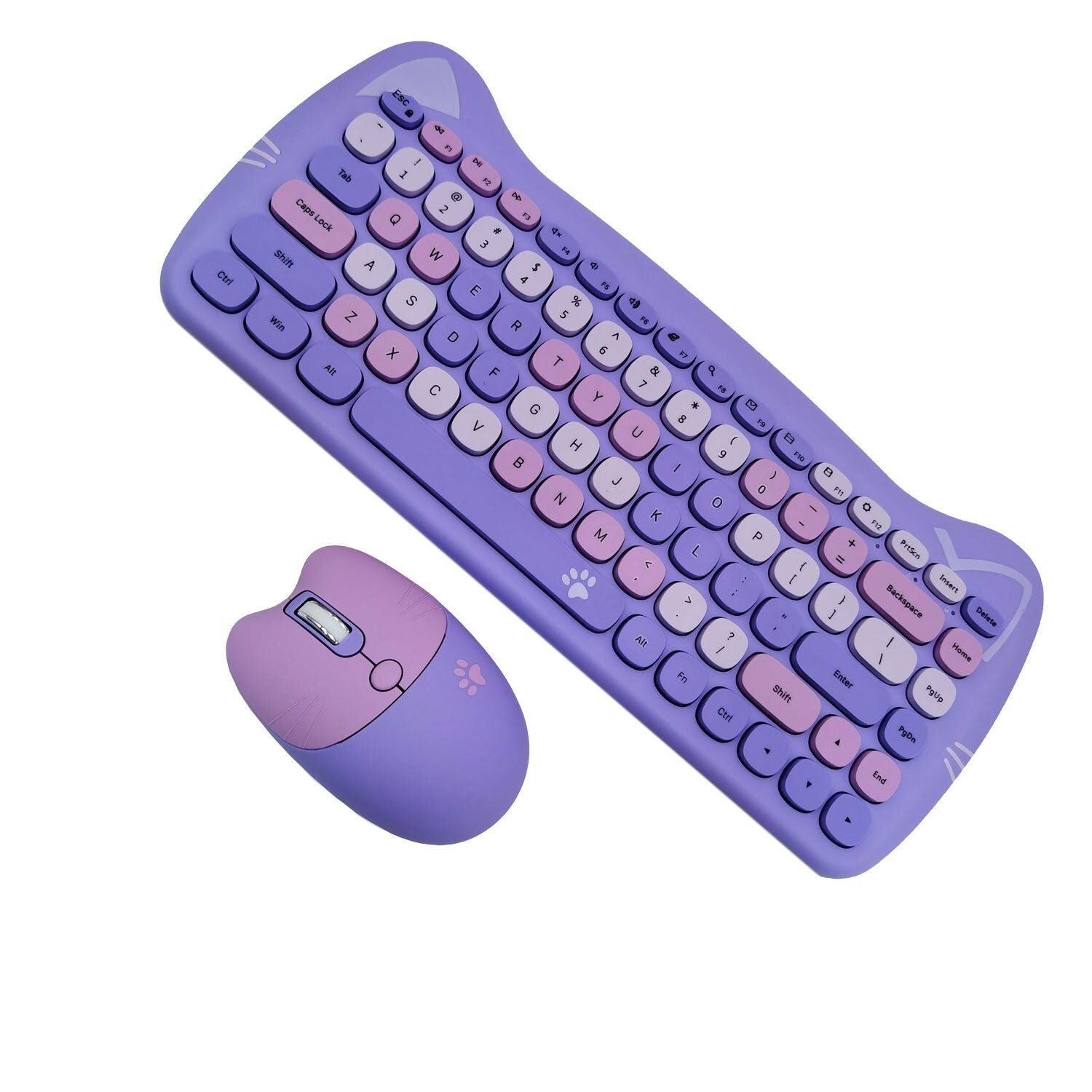Cat Ear Wireless Keyboard Mouse Bundle Set Cute Office Etsy Australia