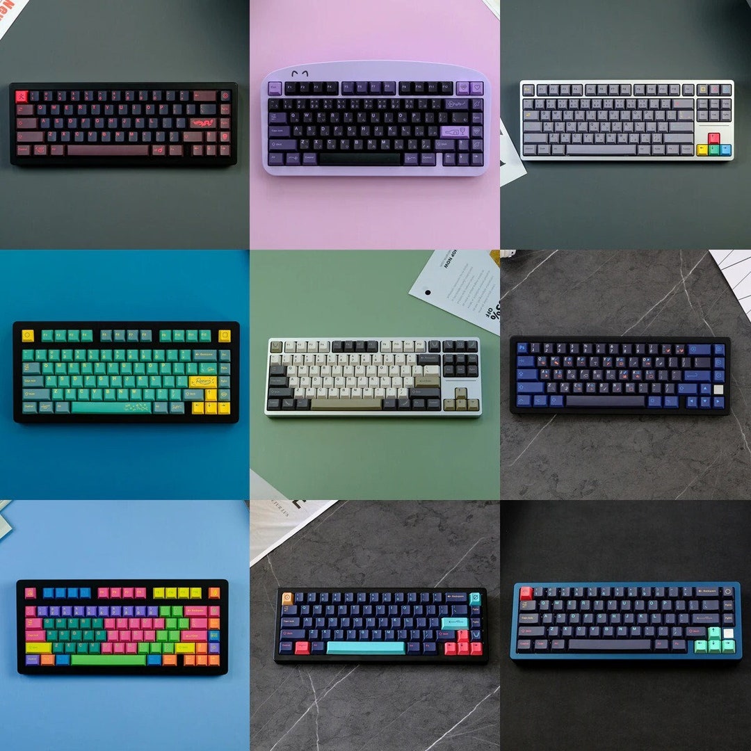 PBT Variety Pack Keycap Set Cherry Profile Keycaps Artisan Keycaps Set ...