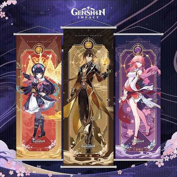 Genshin Impact Wall Scroll | Genshin Wall Art | Genshin Wallpaper | Genshin Wall Scroll | Genshin Wall Decor