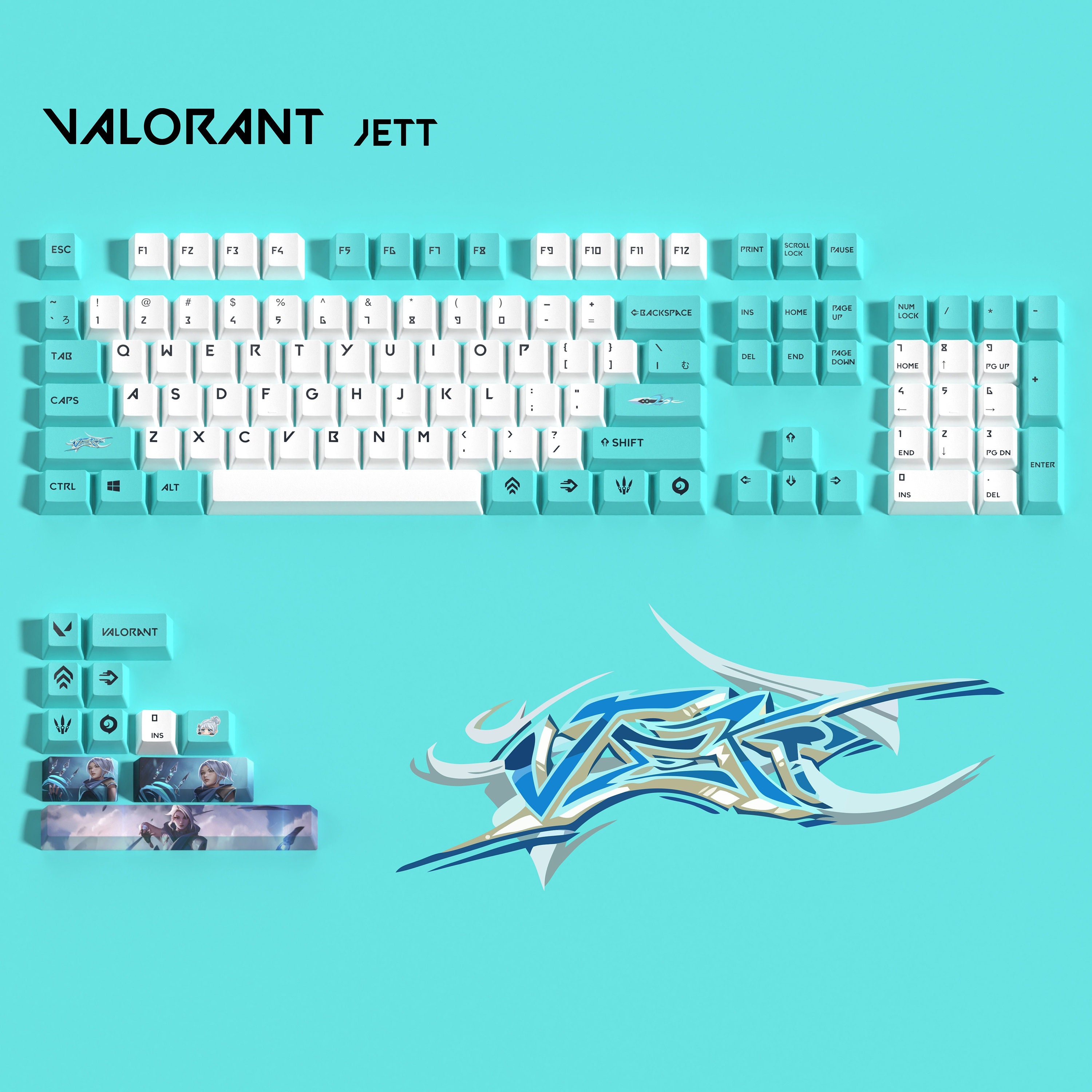 Valorant Custom Keycaps (Agent Killjoy) - Laser Engraved with Each Valorant  Agent's Portrait, Skills, and Position. Fit with Any Mechanical Keyboard.