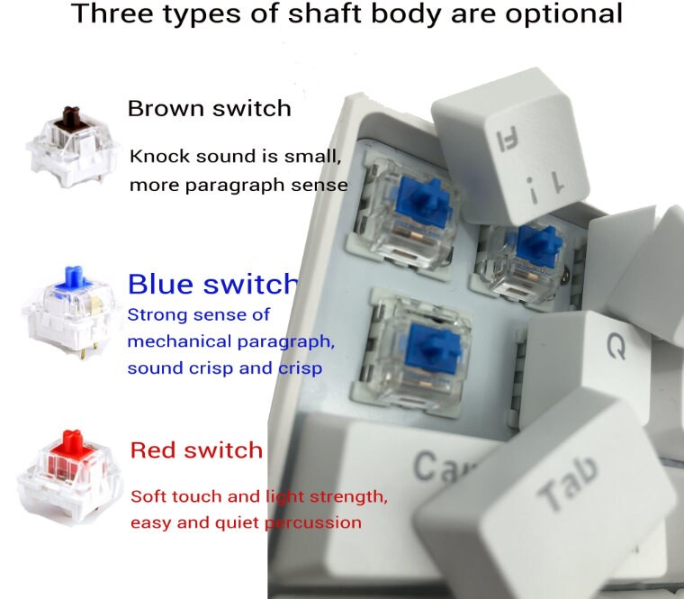 Full 63 Key Wireless Keyboard Wired and Wireless Duo Mode Etsy