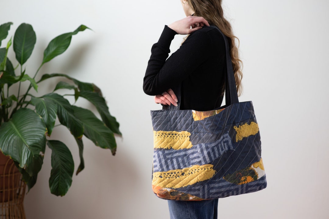 Zero Waste Tote Bag Quilted Patchwork Recycled Etsy