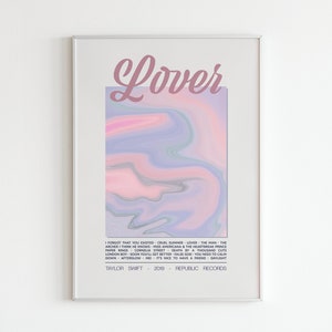 Póster inspirado en TAYLOR SWIFT / Póster del álbum LOVER / Impresión digital / Póster inspirado en la música