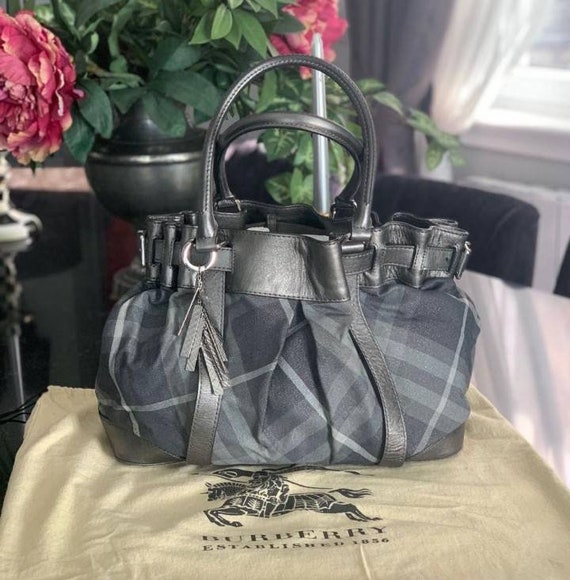 Burberry Authentic Women s Fabric Gray Handbag Etsy