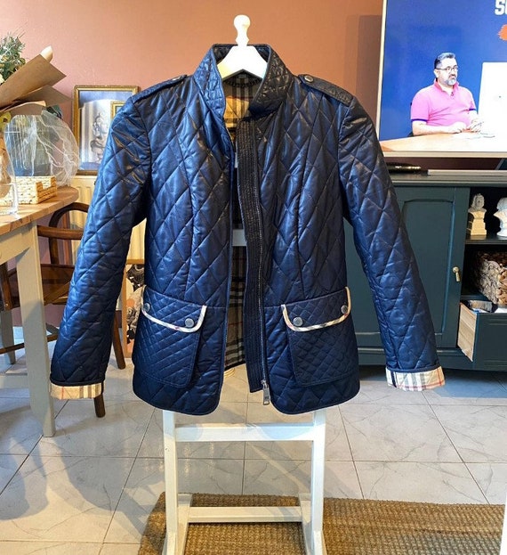 Burberry Authentic Vintage Women s Navy Blue Jacket L Etsy