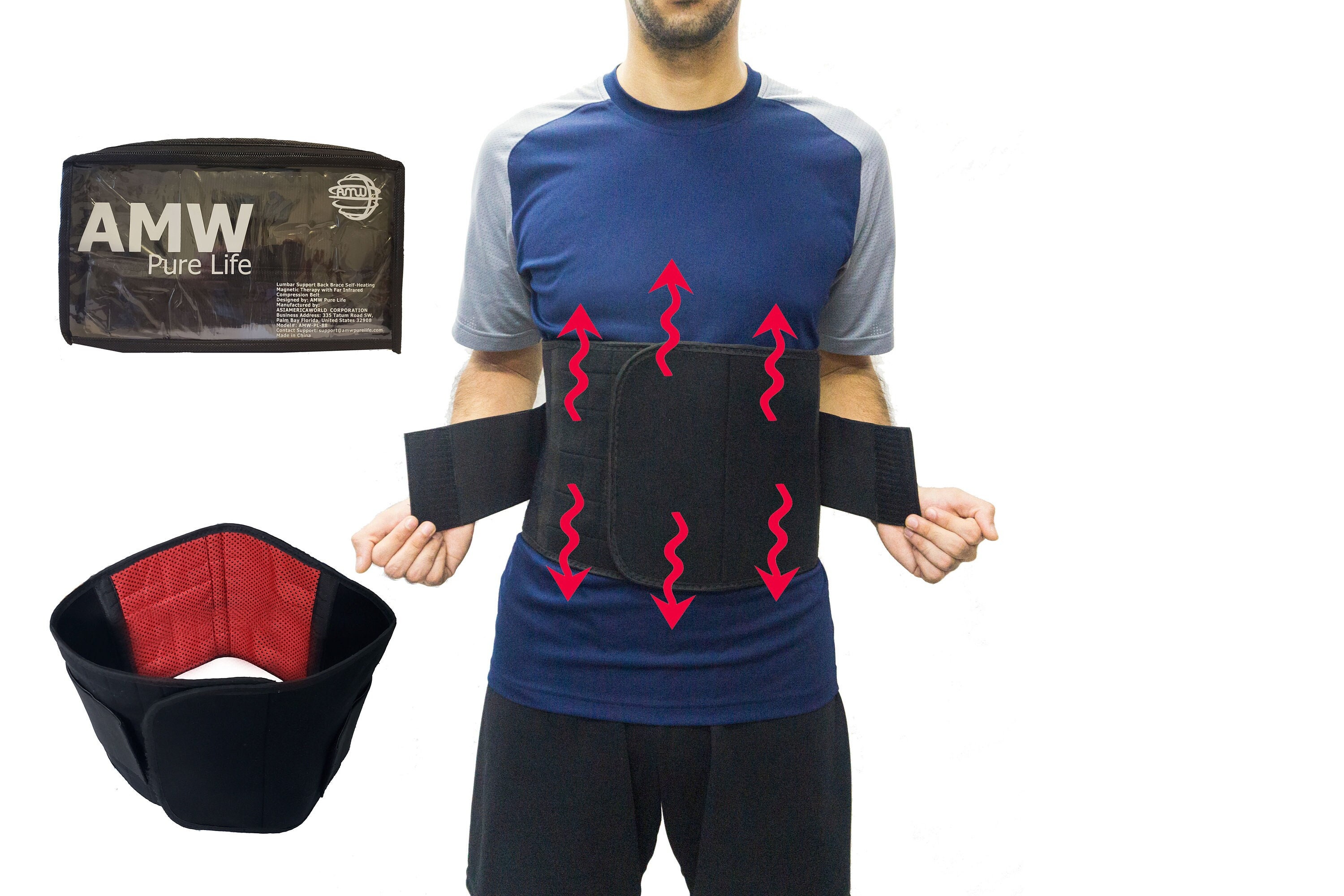 Lumbar Support Belt Self Heating Back Brace With Magnets Back