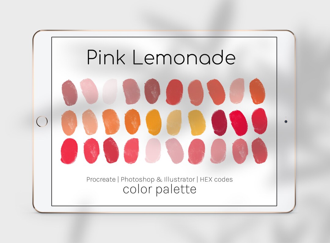 pink-lemonade-color-palette-procreate-palette-hex-code-etsy