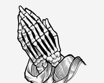 Skeleton Hands PRINTABLE Art, Modern Wall Art Print, Black and White Photography, Living Room Art, Gothic Print, DOWNLOADABLE PRINT