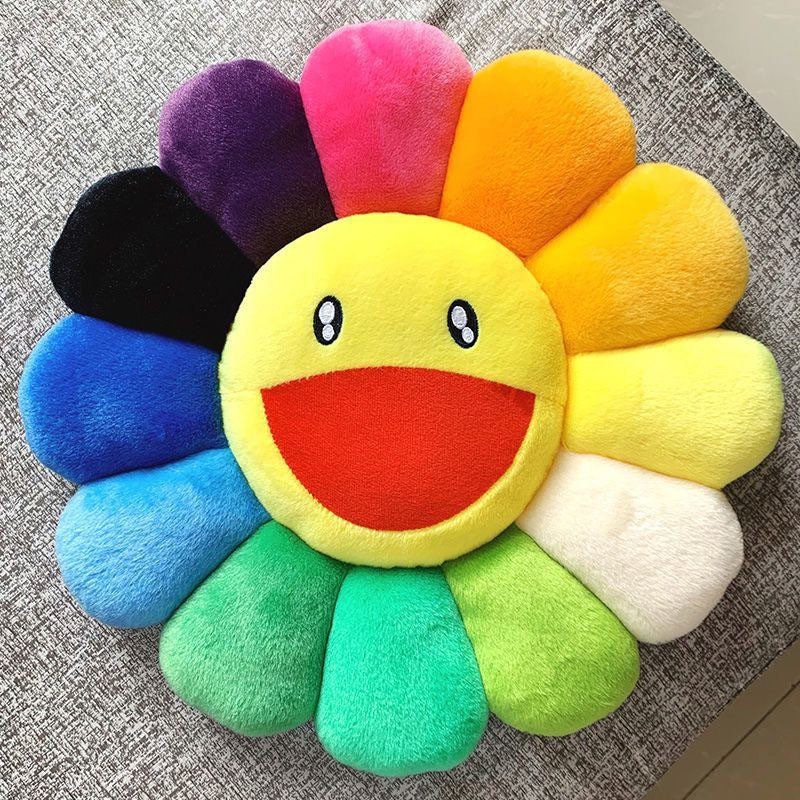 smiley face flower pillow