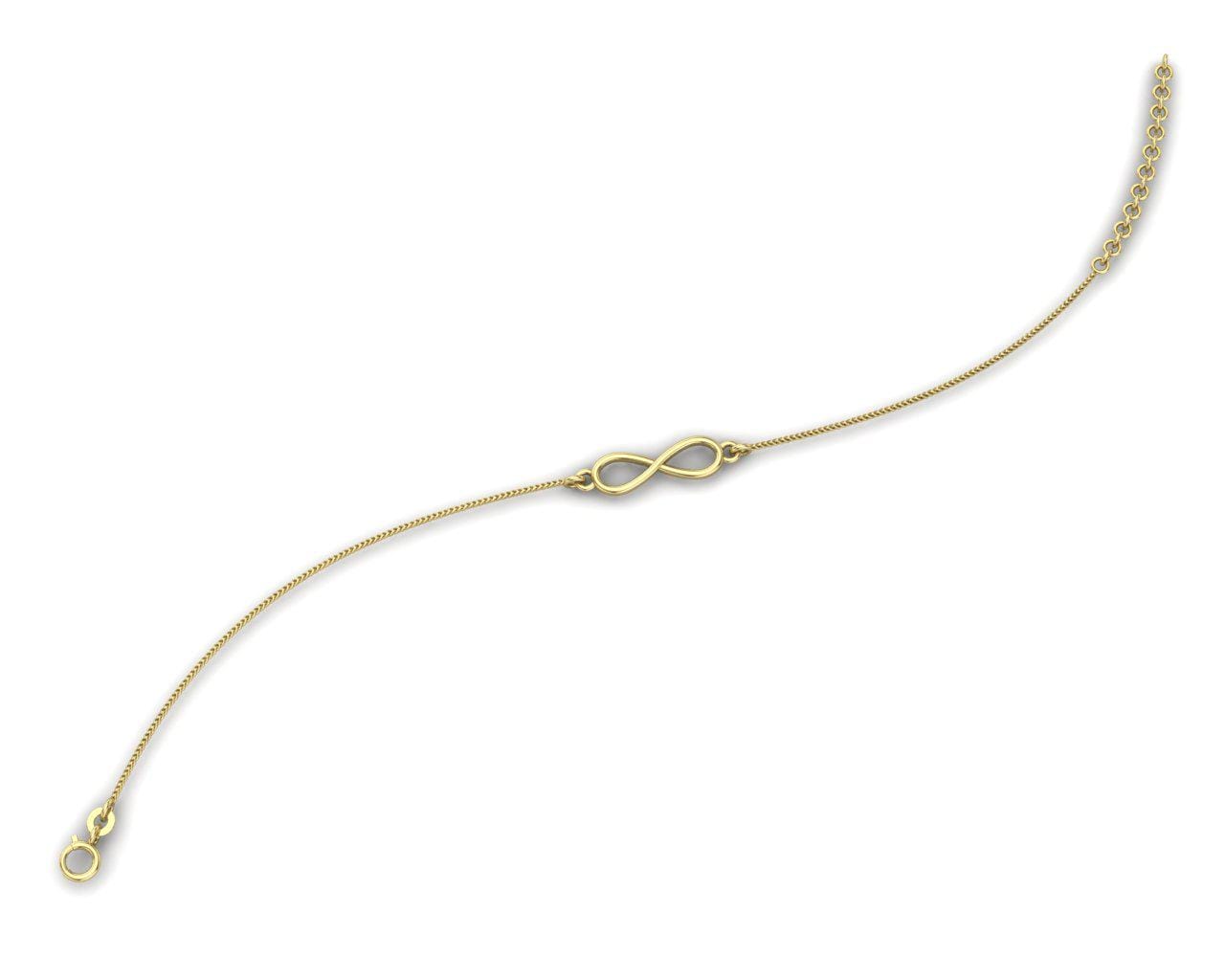 ハンドメイド スターリングシルバー インフィニティ アンクレット 18K 