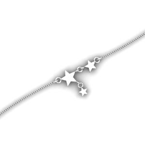 Handmade Sterling Silver Star Anklet Gift for Her