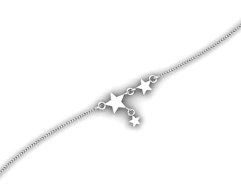 Tobillera de estrella de plata esterlina hecha a mano, regalo para ella