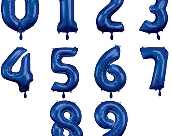 Zahlenballons Blau | 86cm | Ballons | Luftballons | Zahlen | Helium Balloons | Folienzahlen | Geburtstag | Jubiläum | Kindergeburtstag