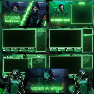 ANIMATED Valorant Viper Twitch Overlay MEGA Pack - 7 Scenes - Start, Brb, End, 3 Game Scenes(VTUBER included) and Just Chatting
