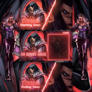 ANIMATED Valorant Fade Twitch and Youtube Overlay Pack - 3 Scenes- Start, BRB, End Scenes