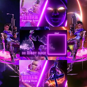 ANIMATED Valorant Astra Twitch and Youtube Overlay Pack - 3 Scenes- Start, BRB, End Scenes