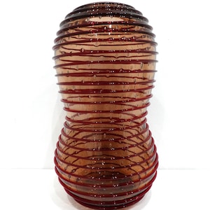 Amber vase with bubbles in Murano glass - Atolls