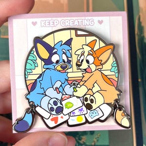 Coloring blue heelers Enamel Pin