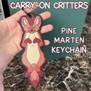 Carry-on Critters; Pine marten Luggage tag/Keychain