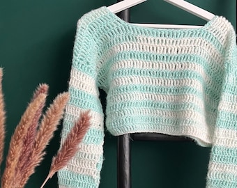 Kehlani Sweater Crochet Pattern, PDF DIGITAL DOWNLOAD Crochet Pattern, Women's Crochet Sweater,Cute Crochet Sweater Pattern,Handmade sweater