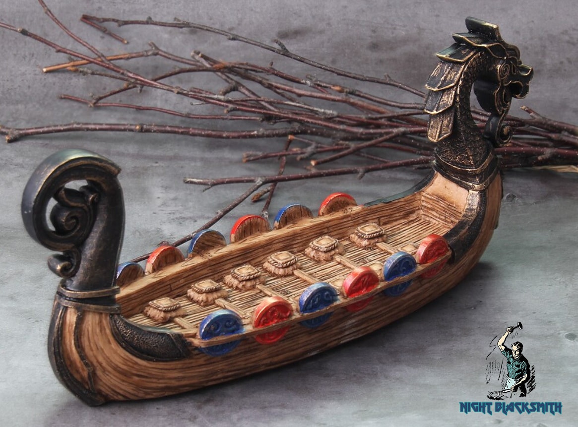 Viking Dragon Boat With Many Details Etsy