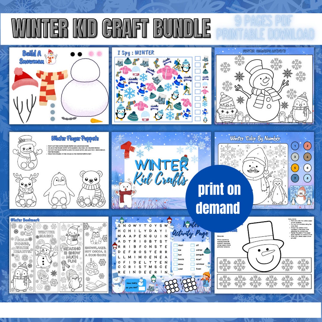 Printable Winter Wonderland Craft Bundle for Children Instant - Etsy