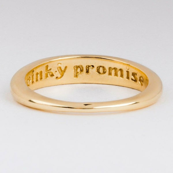 Charming 14k Solid Gold Pinky Promise Ring - Symbolic and Elegant Design, Perfect for Couples or as a Special Gift to a Loved One Jewellry