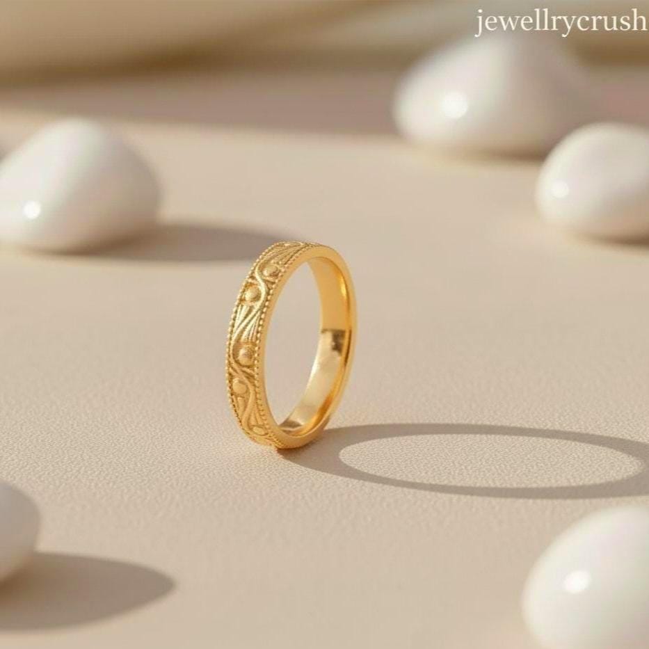 Gold Ring, 14k Gold Ring, Pattern Ring, Vintage Ring, Gold Filled Ring ...