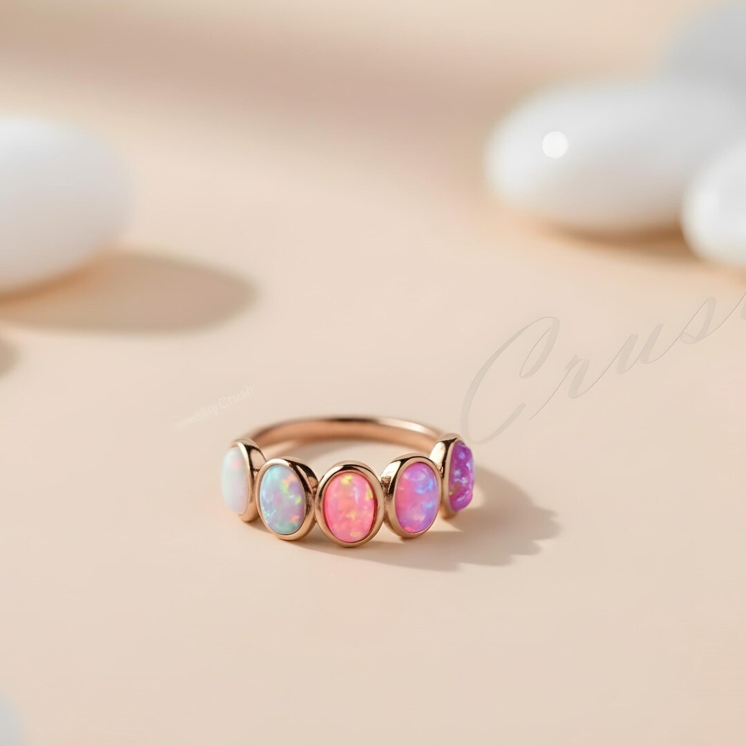 Different Opal Rings Opal Statement Ring in 5 Different Colors -oval Stone Ring Gold Opal ...