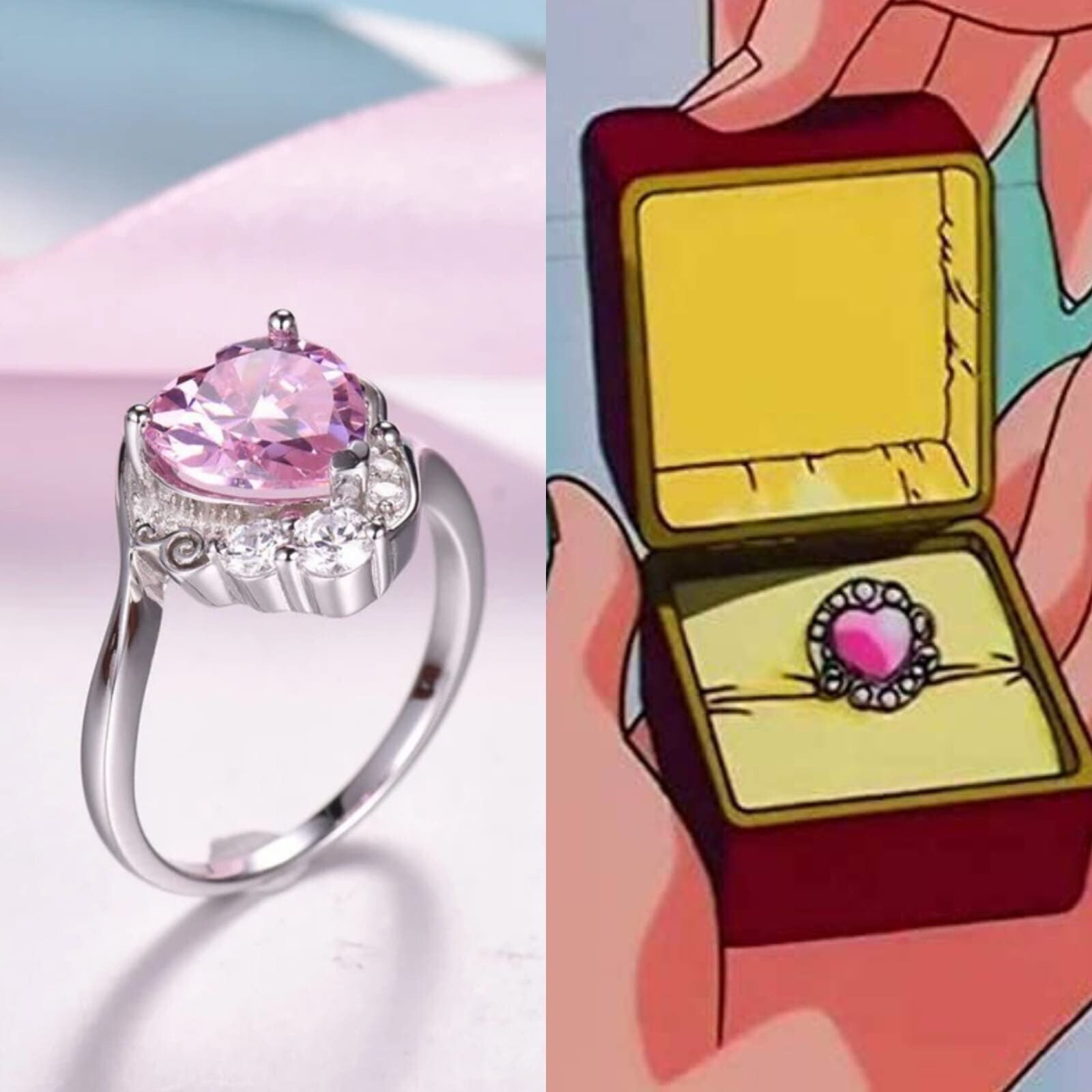 Usagi Engagement Ring 925 Sterling Silver Ring Sailor Moon Ring