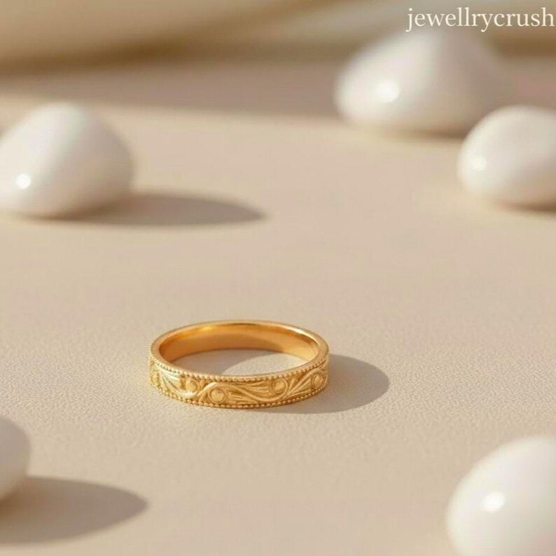 Gold Ring, 14k Gold Ring, Pattern Ring, Vintage Ring, Gold Filled Ring ...