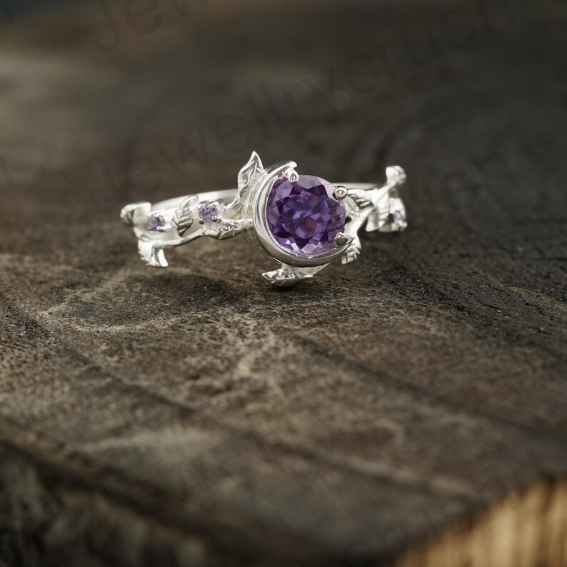 Nature Inspired Colorchange Alexandrite Ring, Alexandrite Engagement