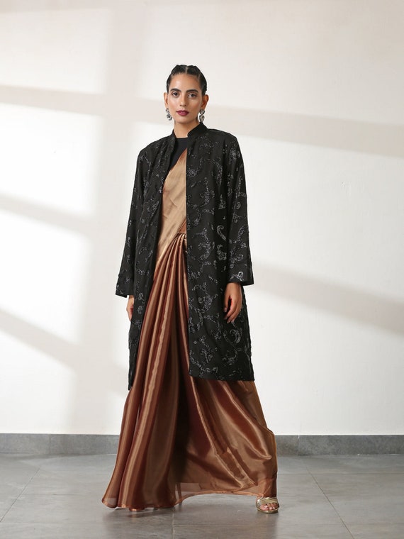 Brocade jacket with best sale saree