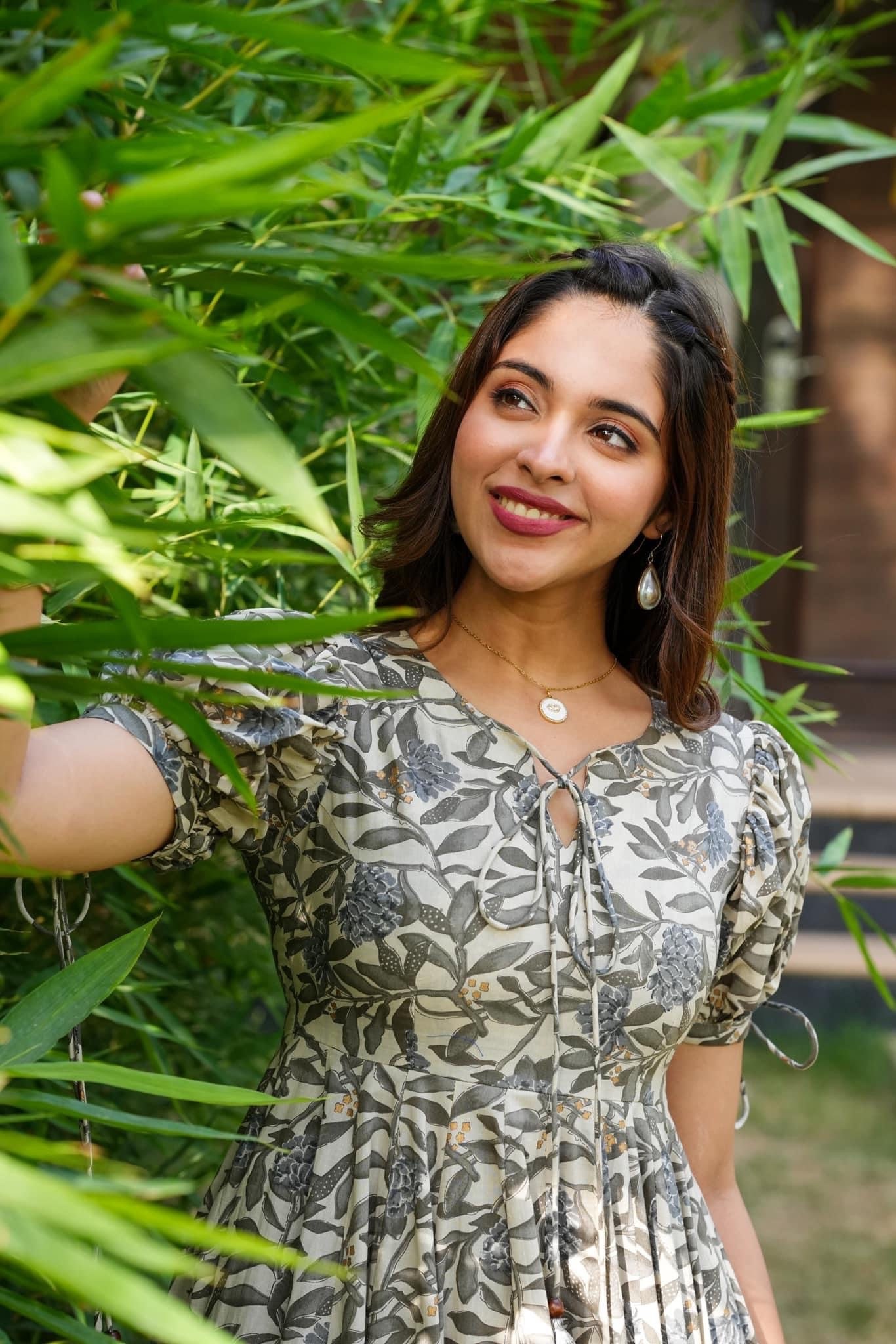 Buy Dress/ Grey Dress/ Skirt/ Cotton Dress/ Leafy Print/ Maxi Dress