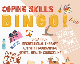 Coping Skills Bingo! - Bingo! For Recreational Therapy, Activity Professionals, Mental Health Bingo Cards