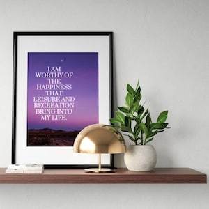 Leisure Affirmations Posters (Set of 10) for Recreational Therapists, Counselors, Activity Professionals